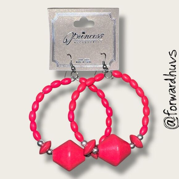 Bundle Sale 3 for $15 | Princess Accessories Red Hoop Earrings - Picture 5 of 6